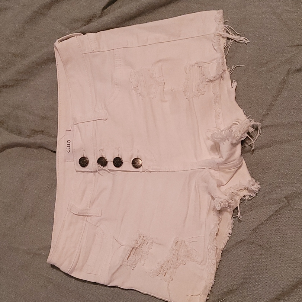 White denim shorts